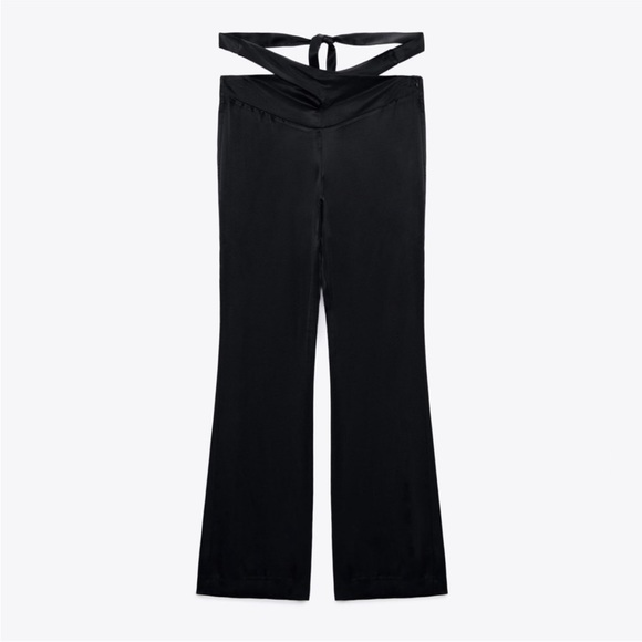 ZARA FULL LENGTH SATIN EFFECT PANTS - Picture 6 of 7